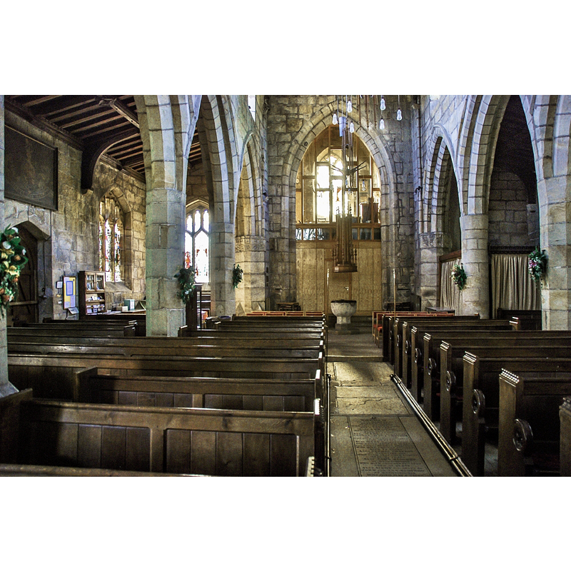 the old font and the tall cover visible at the far end