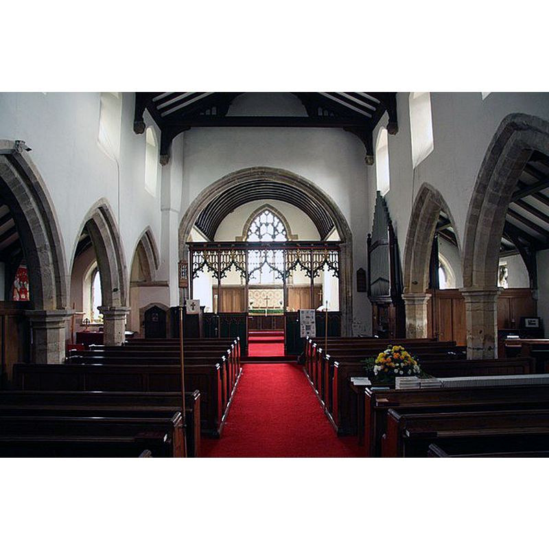 Source caption: "St.Andrew's nave. Looking east with Early English arcades"