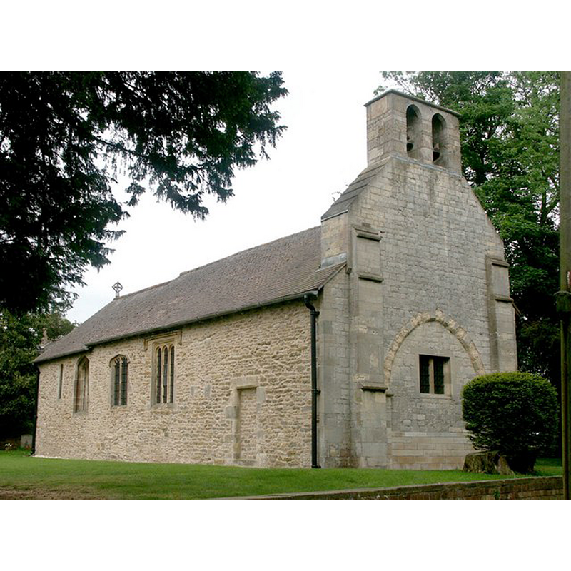 Source caption: "St Edith, Coates by Stow. But for a farmhouse, barns and trees, the church of St Edith stands alone and well off the beaten track. The church contains the only surviving Rood Loft in Lincolnshire. It is of Norman origin, having brass plates and other memorials of the BUTLER family and a bust of Brian COOKE of Doncaster, who died in 1653 at age 80. The Church was restored in 1883 and seats about 80."