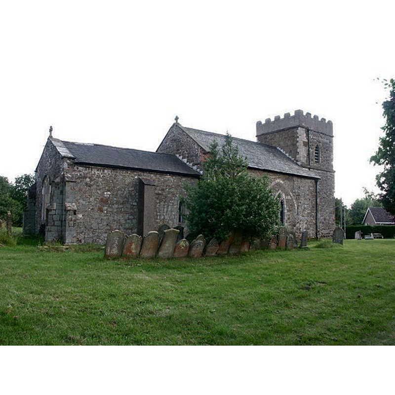 Source caption: "St Andrew, Donington on Bain. The church has an 11th-century tower and a blocked 13th-century arcade. There is a Norman font and an early 17th-century brass to commemorate a former rector."