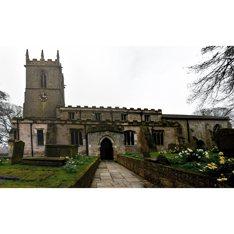 Source caption: The church is built on higher ground north of the town, and is famous for its connection with John Wesley who grew up in the town. It dates from the late twelfth century onwards and is mostly fourteenth to fifteenth century. The nave arcades are early thirteenth century and the chancel was rebuilt in the 1670's. Part of a Saxon building was found recently under the floor. The church consists of a western tower, nave with north and south aisles and clerestory, chancel with organ chamber and vestry, and north and south porches. The fifteenth century tower is of three stages with buttresses to the west side. The top stage has gargoyles and embattled parapet with crocketted pinnacles. The tower has large buttresses to the east internally. There are eight bells. The nave aisles embrace the tower with three and a half bay arcades which have octagonal piers. The chancel was rebuilt in 1675, having been partly destroyed during the Civil War. The side chapels were removed around the same time. There is a plain octagonal font from the decorated period. The nave was re-roofed in 1782 and the names of the Church Wardens and Carpenter are visible on the beams. In 1868 major restorations were carried out under James Fowler, when the organ chamber was built, an existing gallery removed and the aisles were re-roofed. An extensive program of repairs was carried out from 1999 to 2014 with major works on the nave, chancel and south aisle roofs, plus structural strengthening, and renewing the tower roof. The interior of the church was refurbished with a new limestone floor and a ringer's gallery created in the tower with a meeting room underneath. The pews were also removed. The church has a two manual Abbot and Smith organ and several stained glass windows."
