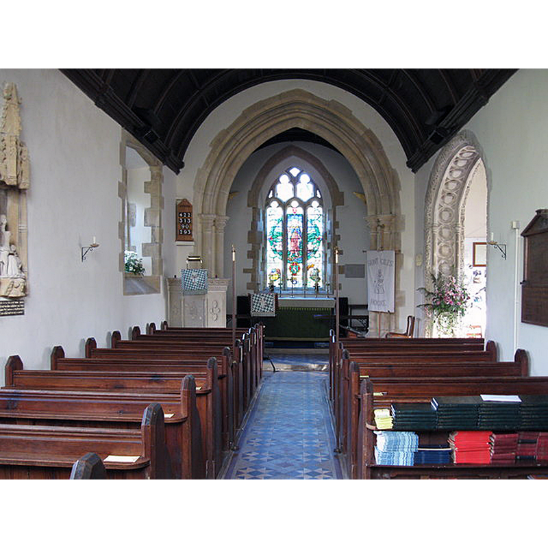 Source caption: "Interior of St. Giles Church, Hooke, Dorset. The Nave is 15th century with 16th century windows. The Chantry Chapel was added in 1840".