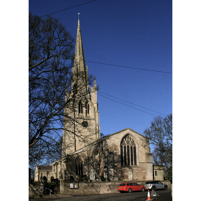 Source caption: "All Saints Church. There has been a church on this site since 937. This, the third building, dates from 1377."