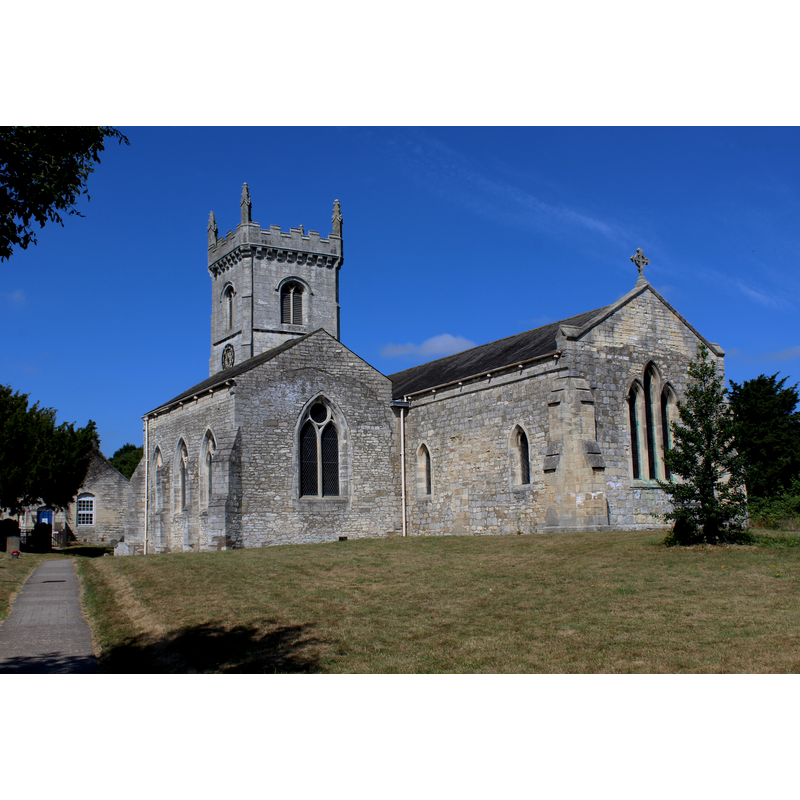 Source caption: "All Saints Church, Saxton. 11th Century and Norman in origin. Over the intervening years the buildings were extended including the tower, constructed during the 15th Century."