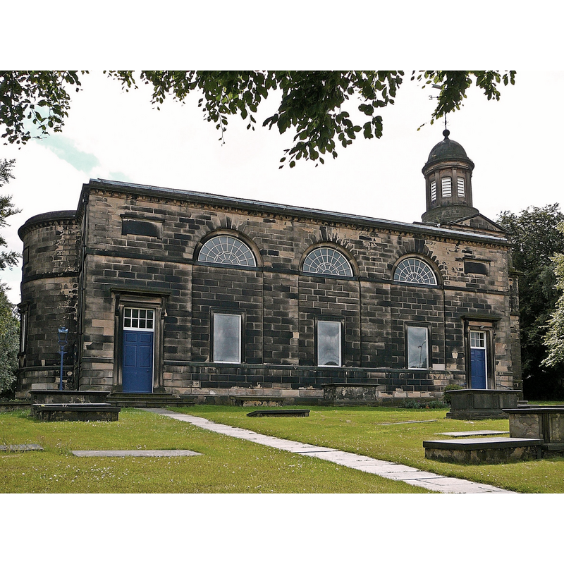 Source caption: "Church of St Matthew, Rastrick, built 1798, and refurbished in 1875 by William Swinden Barber."