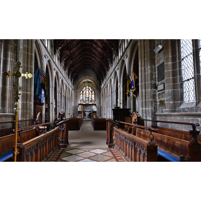 Source caption: "Holbeach, All Saints Church: The nave from the chancel".