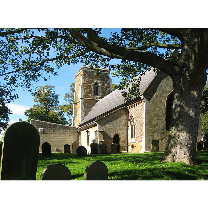 Source caption: "St. Bartholomew's Church, Keelby. The church is over 600 years old. Some portions date back to Norman times."