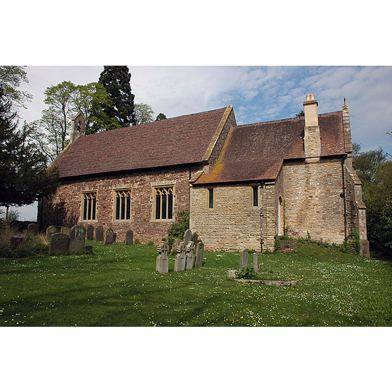 Source caption: "Taynton church is dedicated to St Lawrence. The church is unusual in that it was built during the Commonwealth, between 1650 and 1660. It replaced an earlier medieval church which was situated almost a mile to the north-east; this earlier church was destroyed in the English Civil War in 1643. The other unusual feature is that the church lies on a north/south orientation."