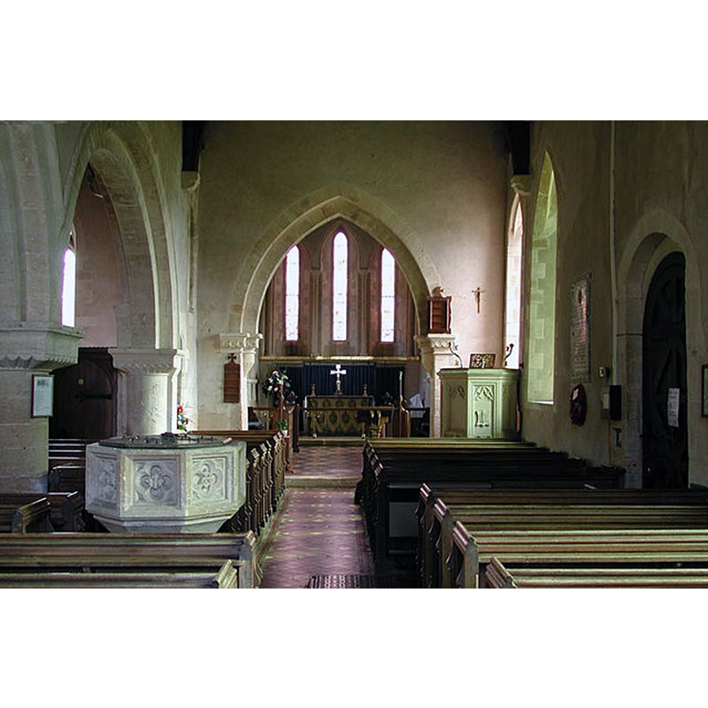 the basin of the font and cover are visible in the left-hand corner