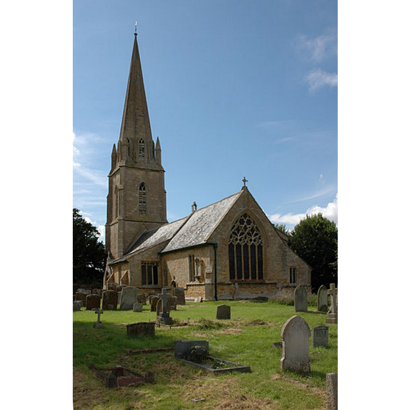 Source caption: "Todenham church is dedicated to St. Thomas a Becket and was rebuilt in the early 14th century."
