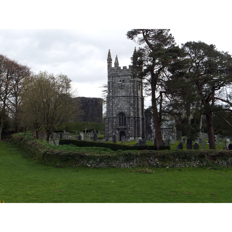 the re-built church and the medieval castle, side by side