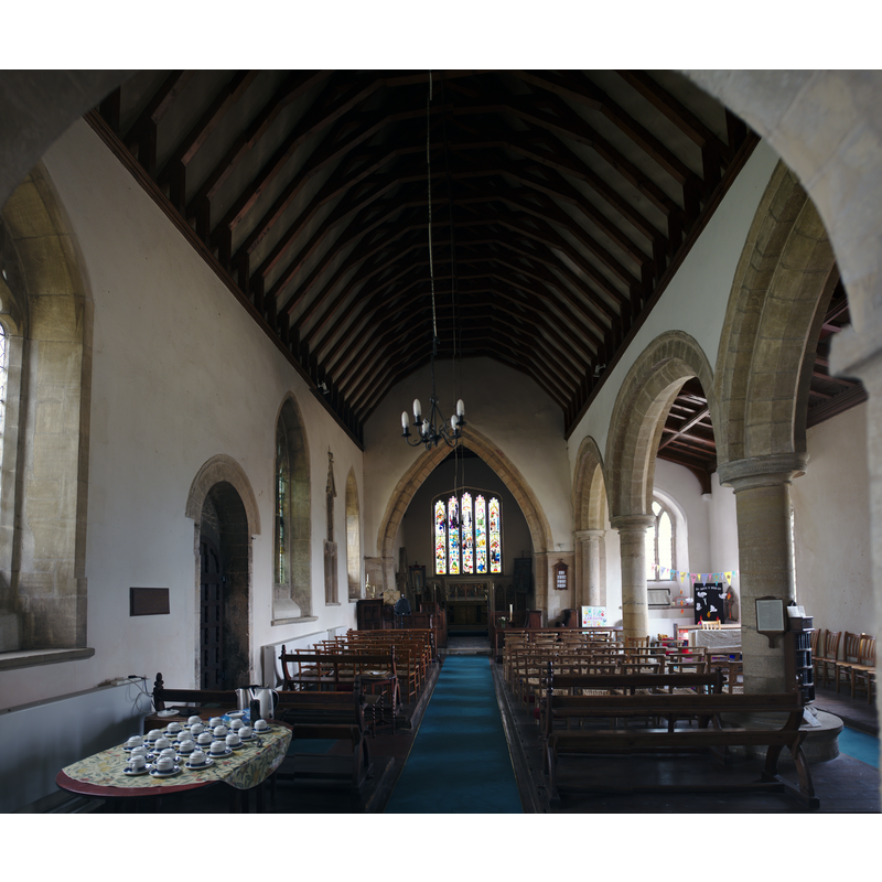 Source caption: "Church of St.Medard & St.Gildard: The Nave. Seen from the base of the tower."
