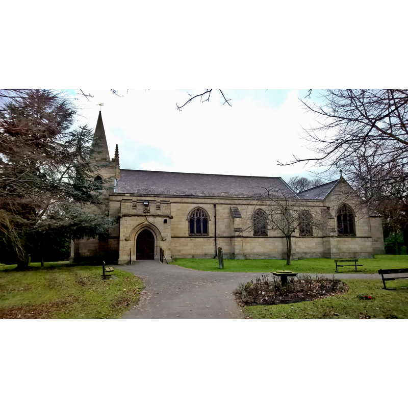 Source caption: "Saint Bartholomew's parish church, Longbenton. lthough some might call it Forest Hall or just Benton, this was an ancient parish going back to at least 1190, this church wasn't built until 1791 on the original site".