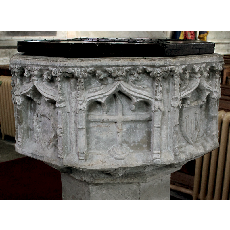 on the sides of the underbowl chamfer; floral?