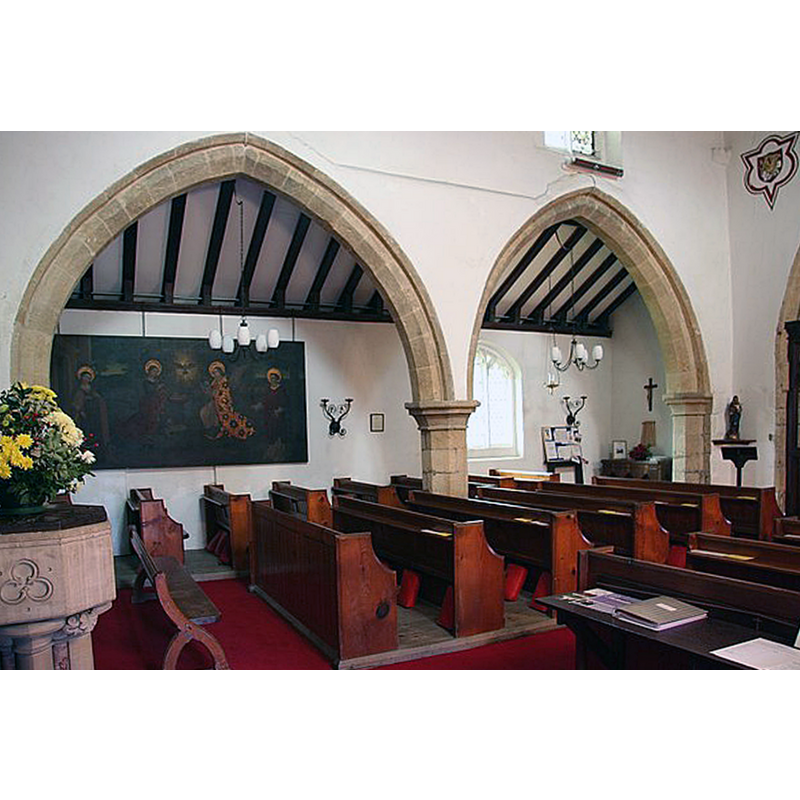 Source caption: "Early English 13th century north arcade in St.Mary's church".