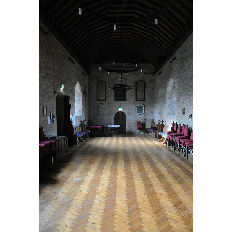 Source caption: "View along the nave from the chancel of Winforton church. Like an increasing number of parish churches Winforton church is being used for more than just worship."