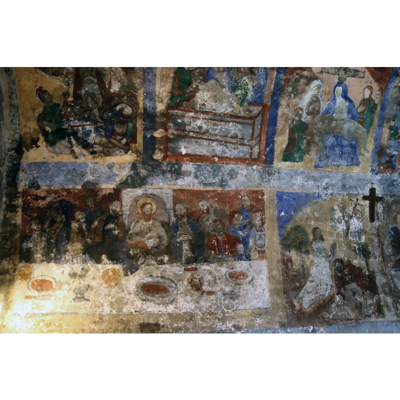 17thC Baroque Life of Christ paintings on the chancel ceiling [www.pinturamuralasturiana.org/ficha/iglesia-de-s-lorenzo-de-tene-quiros] [accessed 29 December 2018]