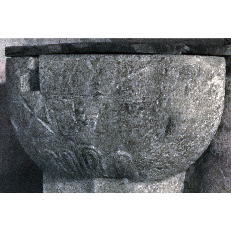 appears rectangular; unfinished? eroded?