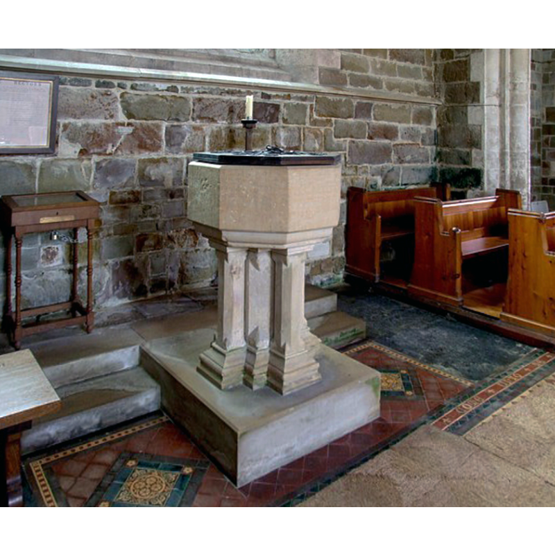 Source caption: "Interior of the Church of St Peter & St Paul, Old Bolingbroke [...] The font sits beneath the west window."