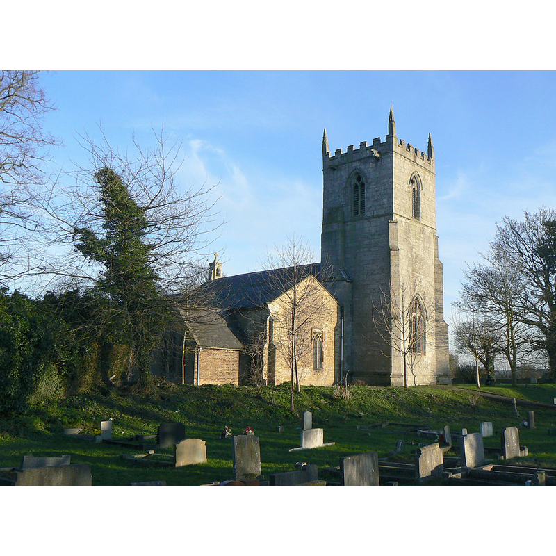 Source caption: "St Martins Church, Owston Ferry. View from the north west. The church stands slightly raised up on what was originally part of the castle bailey."
