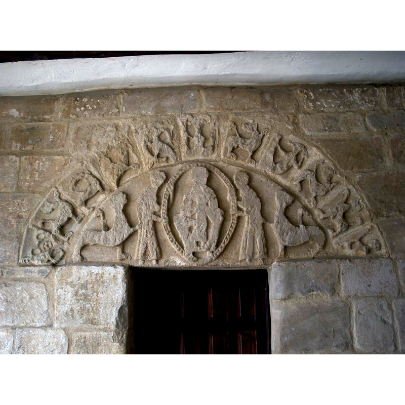 remains from the earlier Romanesque church dedicated to St Vincent here are built into the later church