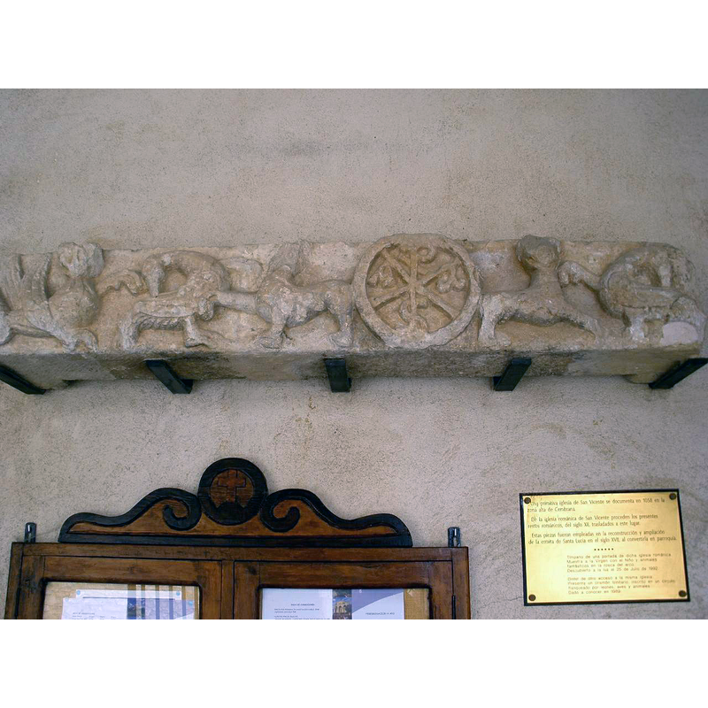 remains from the earlier Romanesque church dedicated to St Vincent here are built into the later church