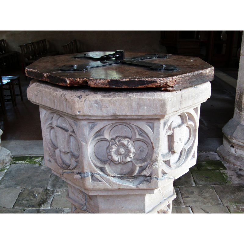 notice the damage to the lower sides of the basin