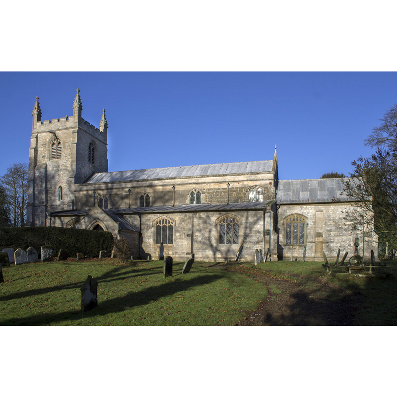 Source caption: "St Mary's church, Wainfleet [...] St Mary’s church is a parish church dating from the late 12th century, early 13th century, early 15th century, 18th century with restorations between 1875 and 1892. The church is built of limestone coursed rubble with ashlar dressings and some red brick. The church consists of a west tower, nave, north and south aisles, south porch and chancel with organ chamber."