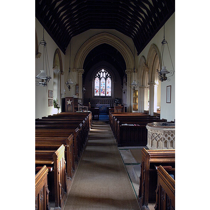 with a partial view of the modern font on the foreground, right side