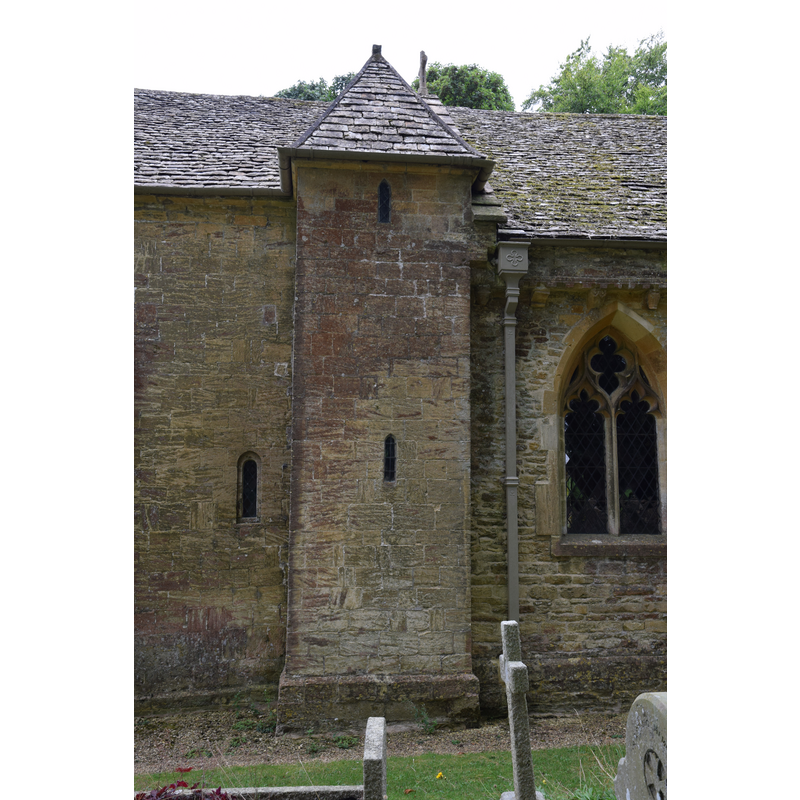 Source caption: "Pictured is the columbarium (dovecot) on the north wall where the original Norman central tower once stood until it collapsed in the 13th Century."