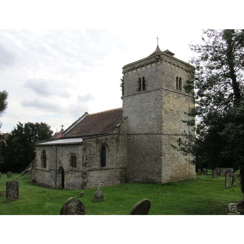 Source caption: "There has been a Church in Hinton since Saxon times with Rectors being identified from Sir Richard de Hynton in 1275. The bulk of the building is 12th. Century on a Saxon base. The rood screen and staircase to its loft are still in place."