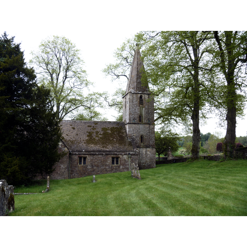 Source caption: "The church of St Bartholomew dates back to the 12th century. Restored in 1873".