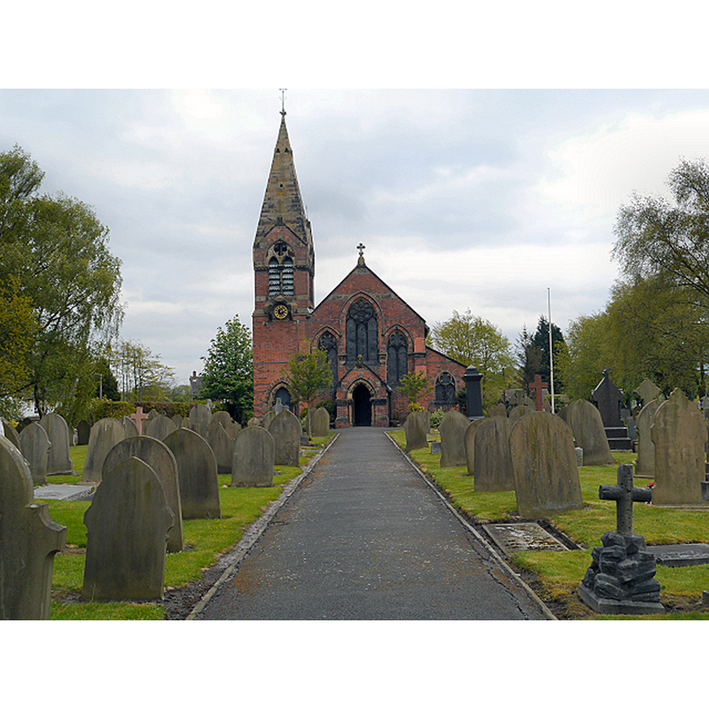 Source caption: "The Parish Church of St Mary the Virgin, Rufford with Holmeswood. A church has existed here since 1346. This building dates from 1869".