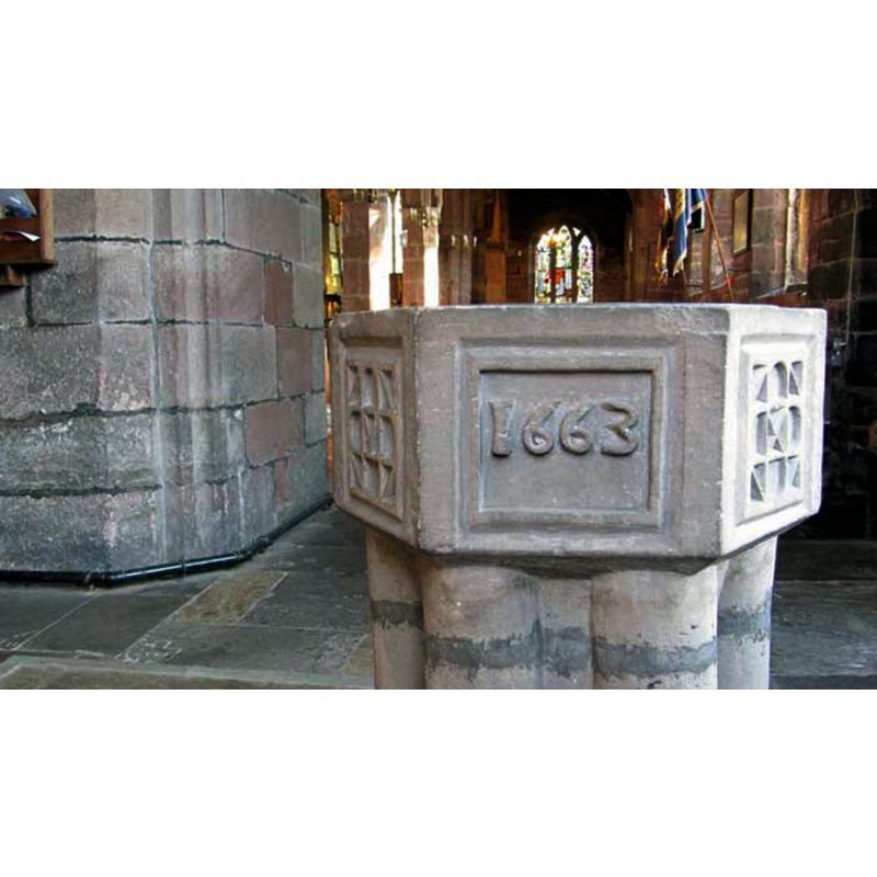 in the sixth [west?] panel on the basin sides