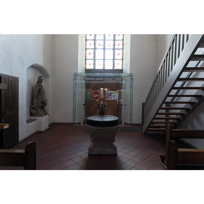 by the west entranceway