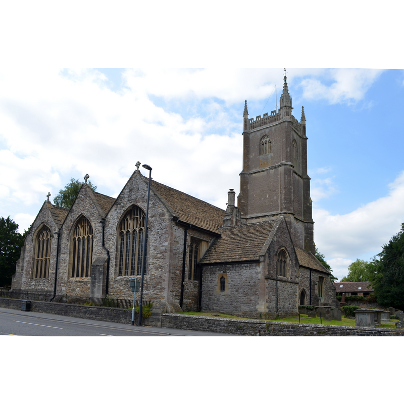 Source caption: "St John's church, Chipping Sodbury [...] The church dates back to the 13th C. and is built in a mix of styles from the 13th to the 15th centuries. It was restored in 1869. It was originally a Chapel-of-Ease to Old Sodbury. The original construction was probably cruciform, and chapels were built soon afterwards which were taken over by the local Guilds of cloth workers, one large chapel made and dedicated to Saint Katherine. The north aisle was added in the 14th century and in the 15th century Henry VI granted a licence for the foundation of the Guilds. The Lady Chapel was built, along with the south aisle and west tower.There is no old stained-glass, it all dates from the restoration in 1869. The pulpit is unusual and was discovered blocked up when the church was restored. The font is from the 13th century consisting of octagonal bowl. Most of the internal fittings are 19th century. The organ was originally built by Vowles, and was completely overhauled in 2006."