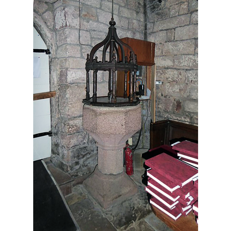 the 15thC font with the later cover [17thC? / 19thC?]
