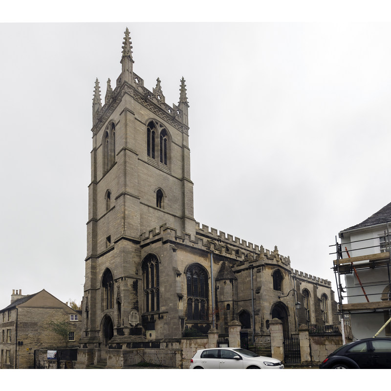 Source caption: "It is thought that the original church was ruined after the sack of the town in 1461. However, other churches were little damaged, so a more likely reason is that it was neglected by the nuns who owned it at the time. The present church was built in the 1480s."