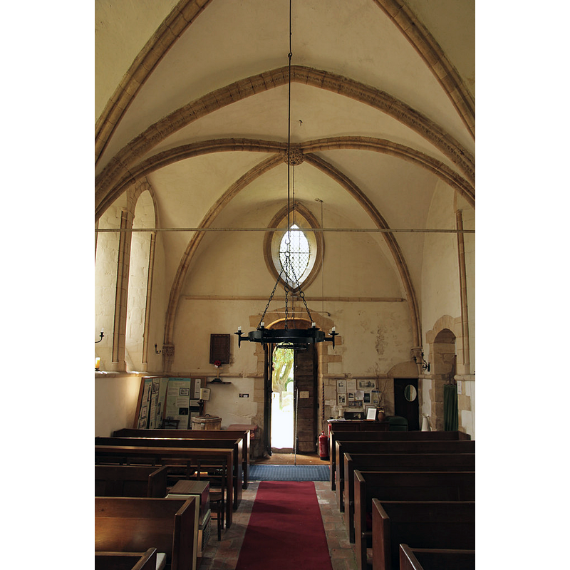 St. Leonard's Without -- the font is partially visible at the far emd. left side of the west entranceway