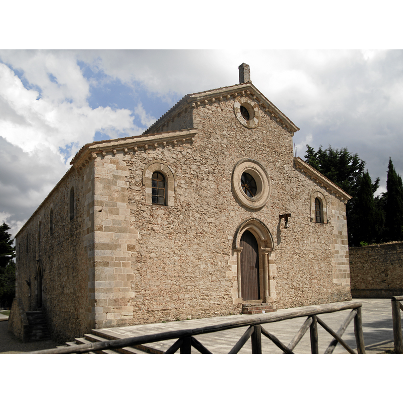 showing the north and the west portals of the church of the Abbazia di Santa Maria del Patire