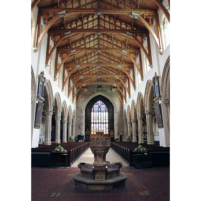 with the modern font in the foreground