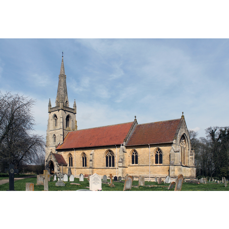 Source caption: "St Lawrence's church, Revesby [...] The church was built in 1891 by C Hodgson Fowler in the decorated style on the site of a previous church built in 1733. That church was built on the site of an even earlier church."