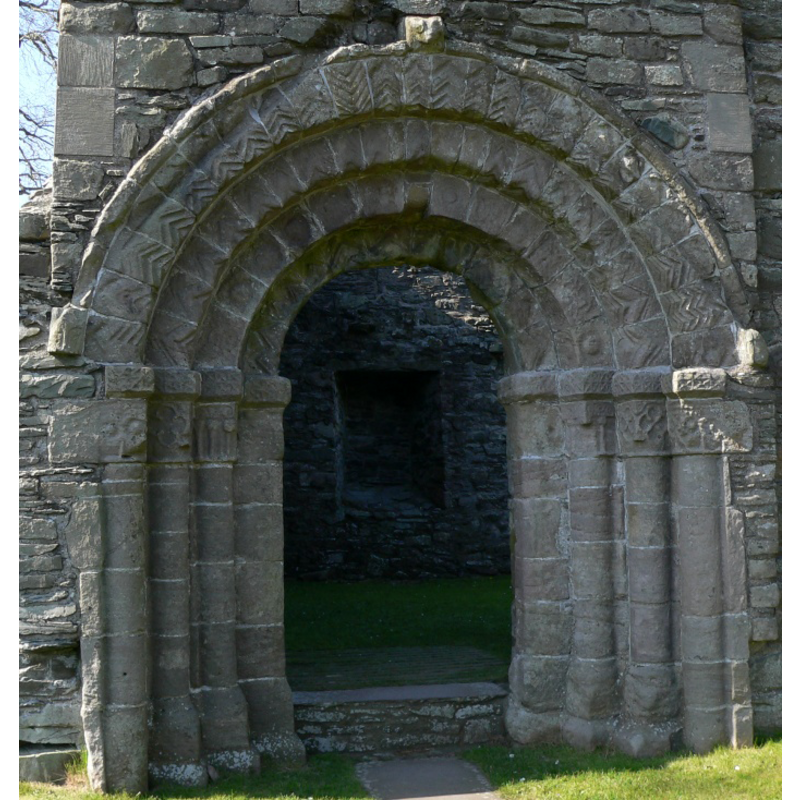 doorway opening into the west end of the nave from the south side