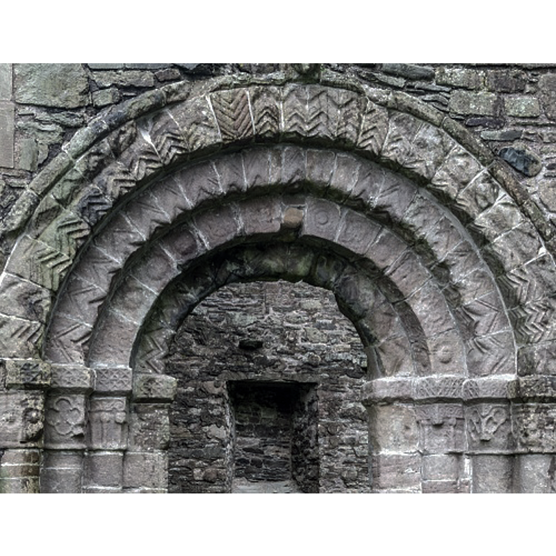 doorway opening into the west end of the nave from the south side