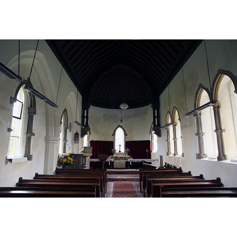 Source caption: "Nave and chancel in All Saints' church [...] with a blocked N arcade of c1300".