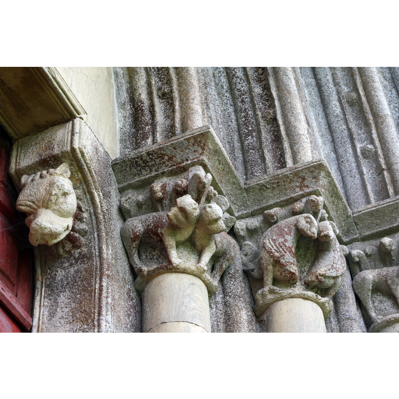 notice the traces of paint still on some of the capitals