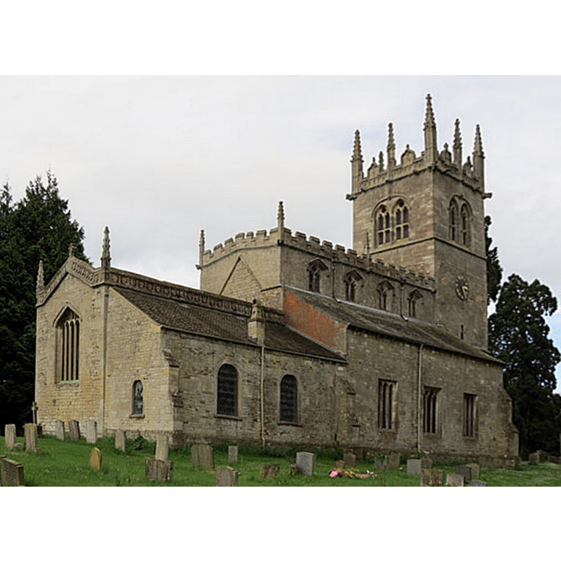 Source caption: "All Saints Church Hough on the Hill. With obvious additions since its Anglo Saxon origins".