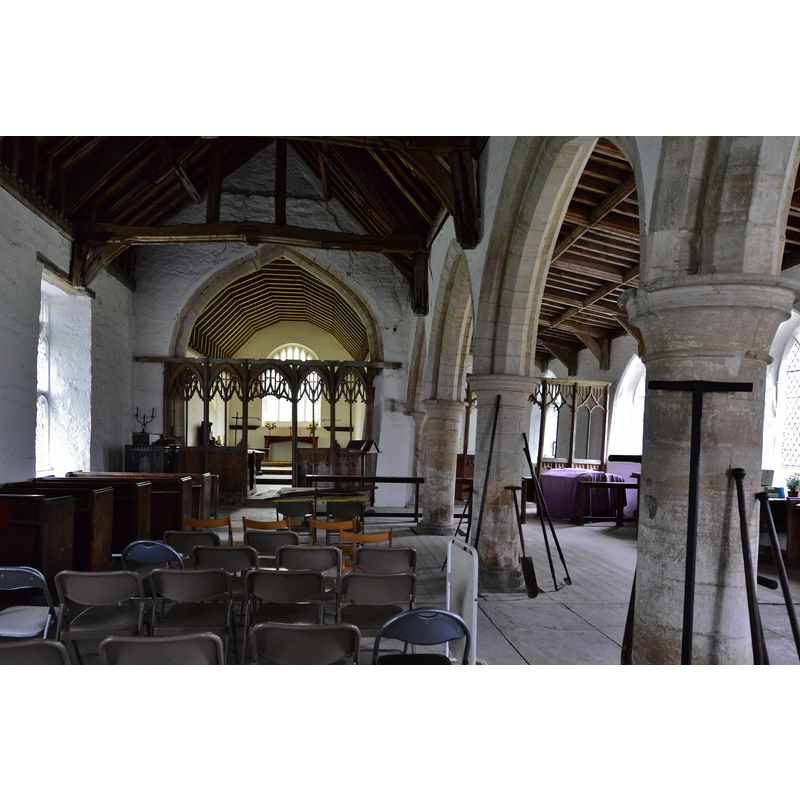 Source caption: "Saltfleetby: All Saints Church: c13th arcade of five bays. This separated the nave from the south aisle; there is no north aisle."