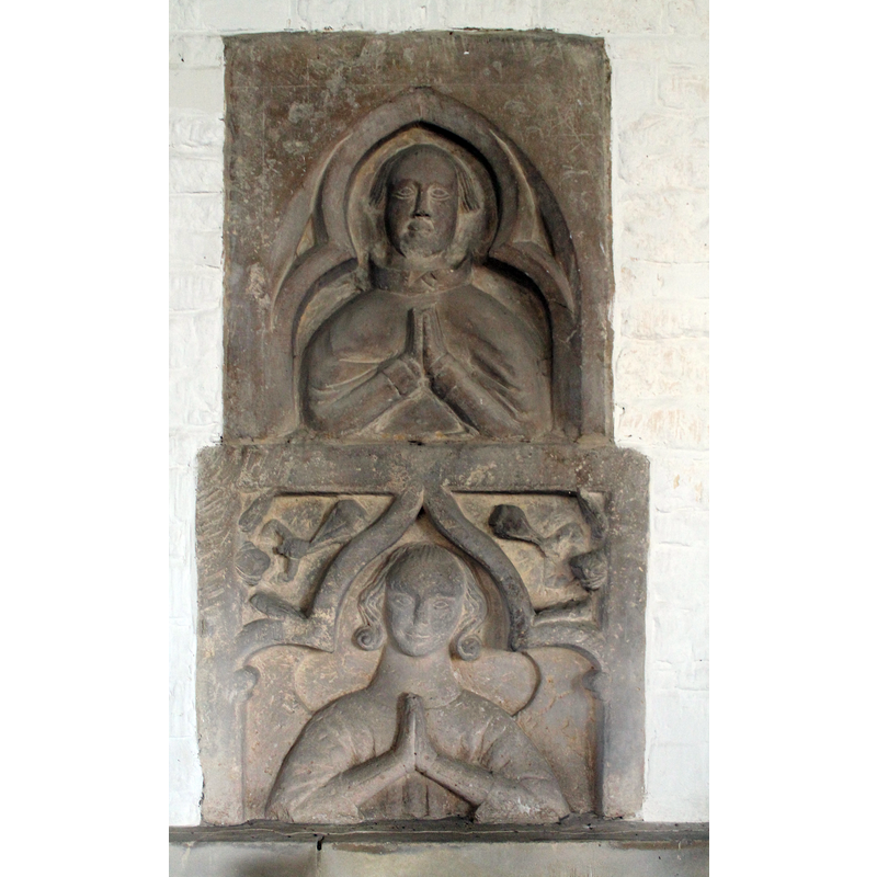 sculpture now set on the inside of the blocked north portal