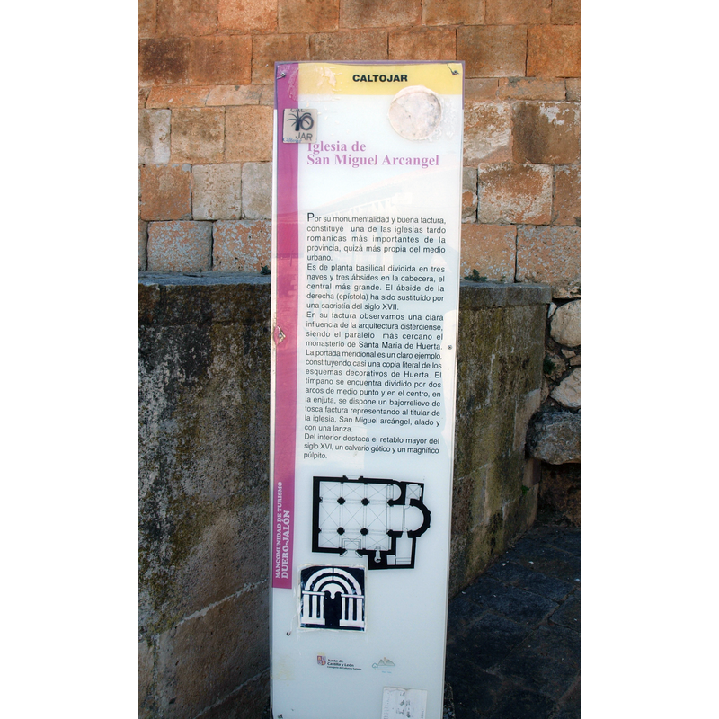 posted outside the entrance to the church